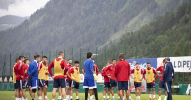 L'allenamento di gruppo, foto Cagliari Calcio / Valerio Spano