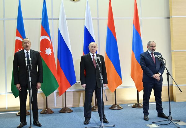 Ilham Aliyev, Vladimir Putin, Nikol Pashinyan