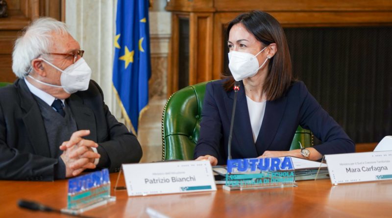 Mara Carfagna, Patrizio Bianchi, foto Ministero dell'Istruzione