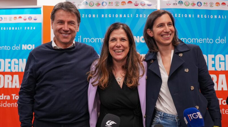 Alessandra Todde, Elly Schlein, Giuseppe Conte