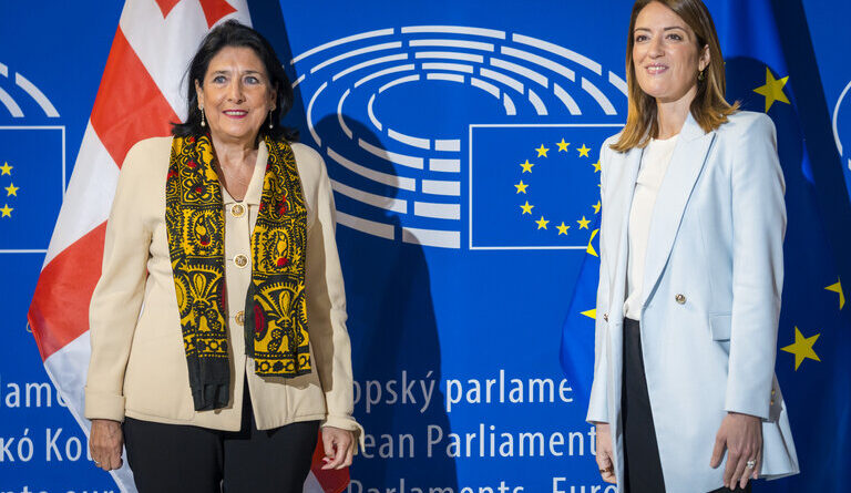 Salome Zourabichvili, Roberta Metsola, foto Alain Rolland Copyright: © European Union 2024 - Source : EP